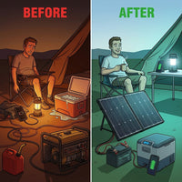 100-Watt Portable Briefcase Offgrid Solar Panel Kit with Proteusx 20-Amp Charge Controller — Before & After