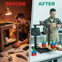 Adventurer 5M 3D Printer, Fully Auto Leveling & 600Mm/S High Speed Printing, Black — Before & After
