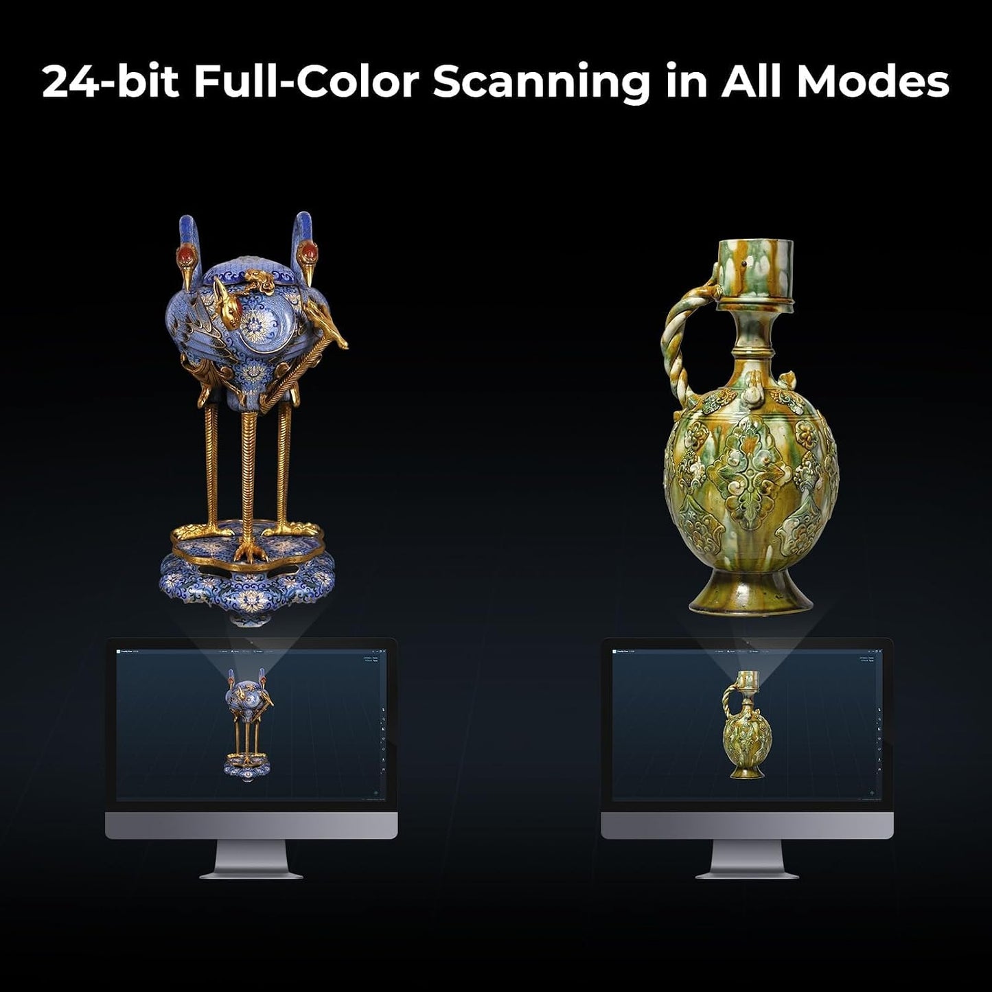 Creality 3D Scanner Raptor Pro for 3D Printing, Handheld 3D Scanner 0.02Mm Accuracy, 22+7 Blue Laser & NIR, 60Fps High-Speed & 5MM to 4M Objects, 24-Bit Full-Color Scanning for Windows Macos