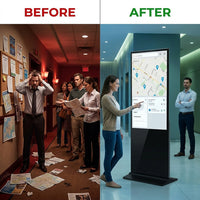 65Inch Floor Standing Kiosk Digital Signage and Display Wifi Lcd Touch Screen Totem Kiosks Indoor Advertising Playing Equipment — Before & After