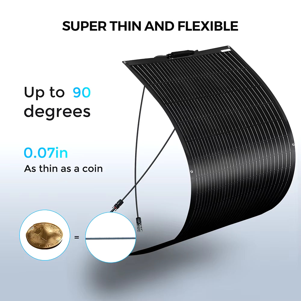 12V Flexible Solar Panel Kit 240W 360W 480W 600W 720W Charge Controller Cable for Battery RV Trailer Boat Cabin Caravan Truck
