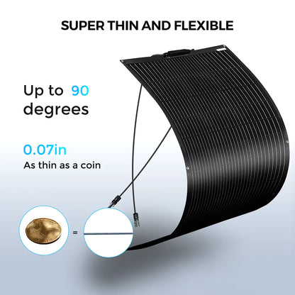 12V Flexible Solar Panel Kit 240W 360W 480W 600W 720W Charge Controller Cable for Battery RV Trailer Boat Cabin Caravan Truck