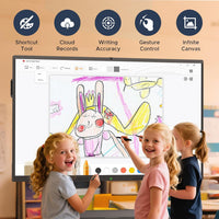 65'' Smart Board,Electronic Interactive White Board with 4K Touchscreen Display Built in UHD Camera Open App Ecosystem Digital Whiteboard for Business Office Classroom Home (65'')
