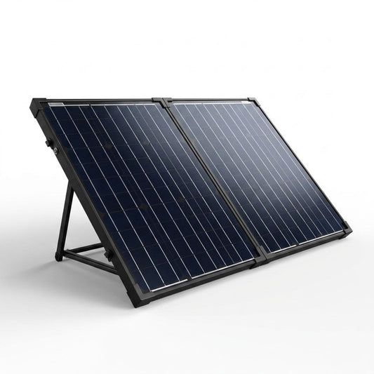 100-Watt Portable Briefcase Offgrid Solar Panel Kit with Proteusx 20-Amp Charge Controller — Studio Shot