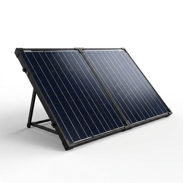 100-Watt Portable Briefcase Offgrid Solar Panel Kit with Proteusx 20-Amp Charge Controller — Studio Shot