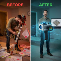 Handheld 3D Lidar Scanner Built for Precision Mapping, SLAM Technology, GPS Capable, Ultra-High Resolution — Before & After