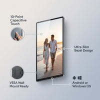 Android or Windows All in One 21.5 23.6 24 32 Lcd Capacitive Touch Screen Advertising Displaydisplay Wall Mount Digital Signage — infographic