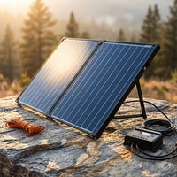 100-Watt Portable Briefcase Offgrid Solar Panel Kit with Proteusx 20-Amp Charge Controller — Studio Shot