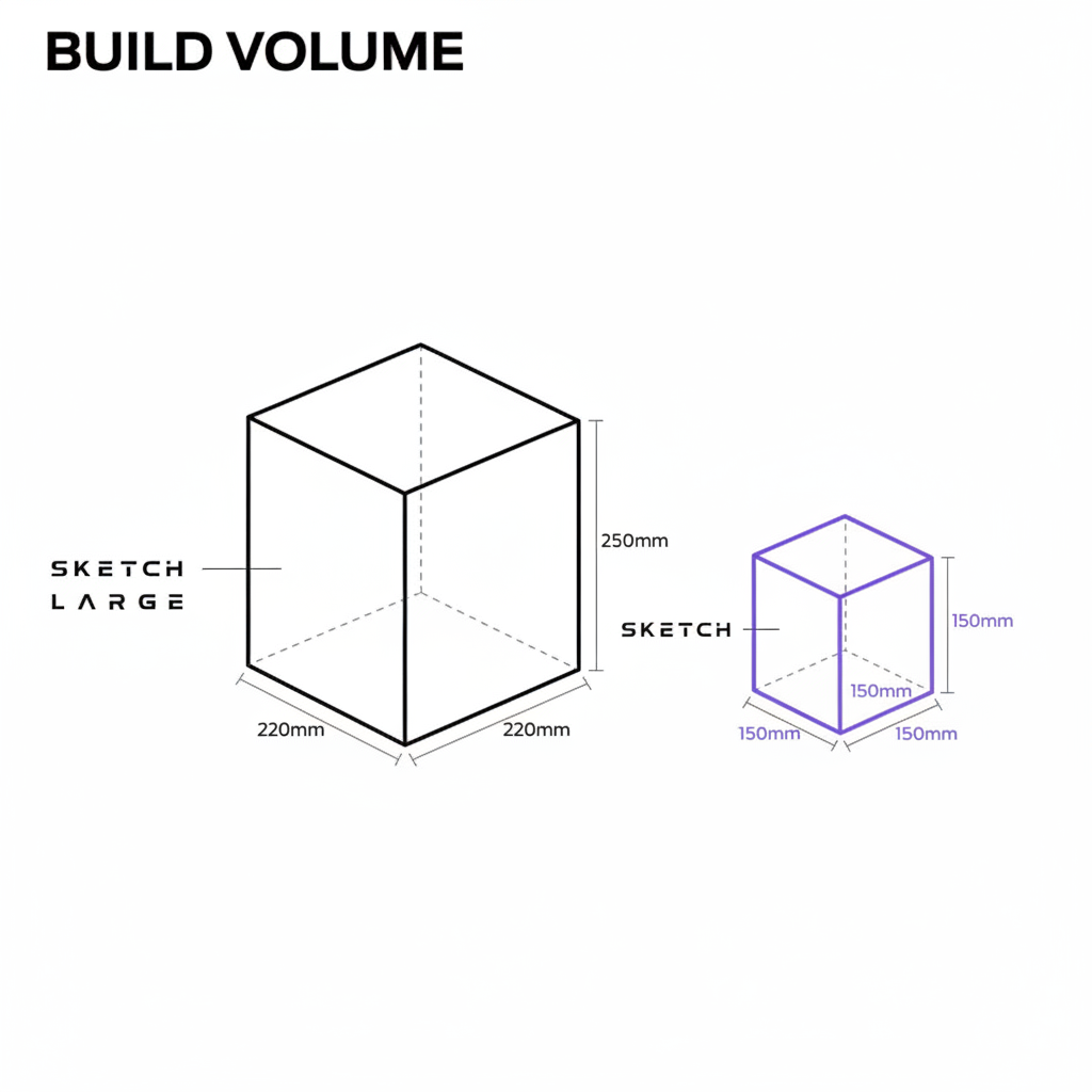 Sketch 3D Printer with Fused Deposition Modelling Print Technology and Layer Resolution of 100 to 400 Microns (Black, Large) | Fused Deposition Modelling Print Technology and Layer Resolution of 100 to 400 Microns